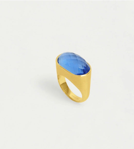 Mercer Gemstone Statement Ring in Celestial Blue by Dean Davidson