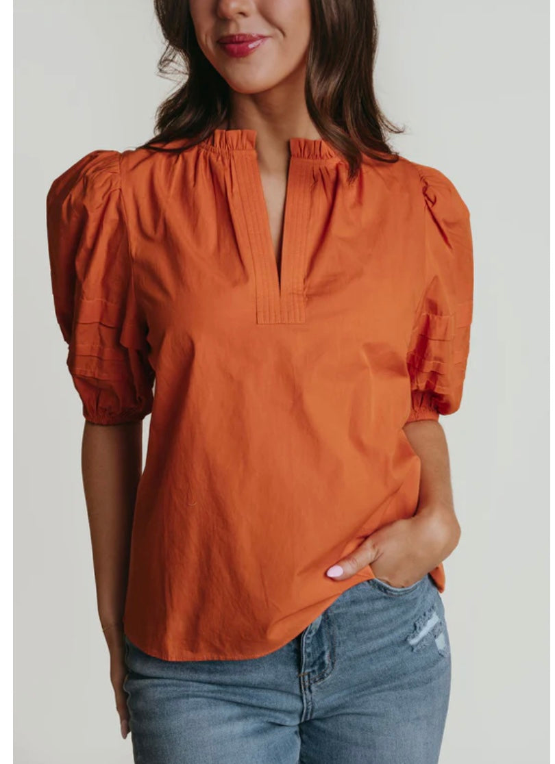 Alix Blouse in Orange by  LaRoque