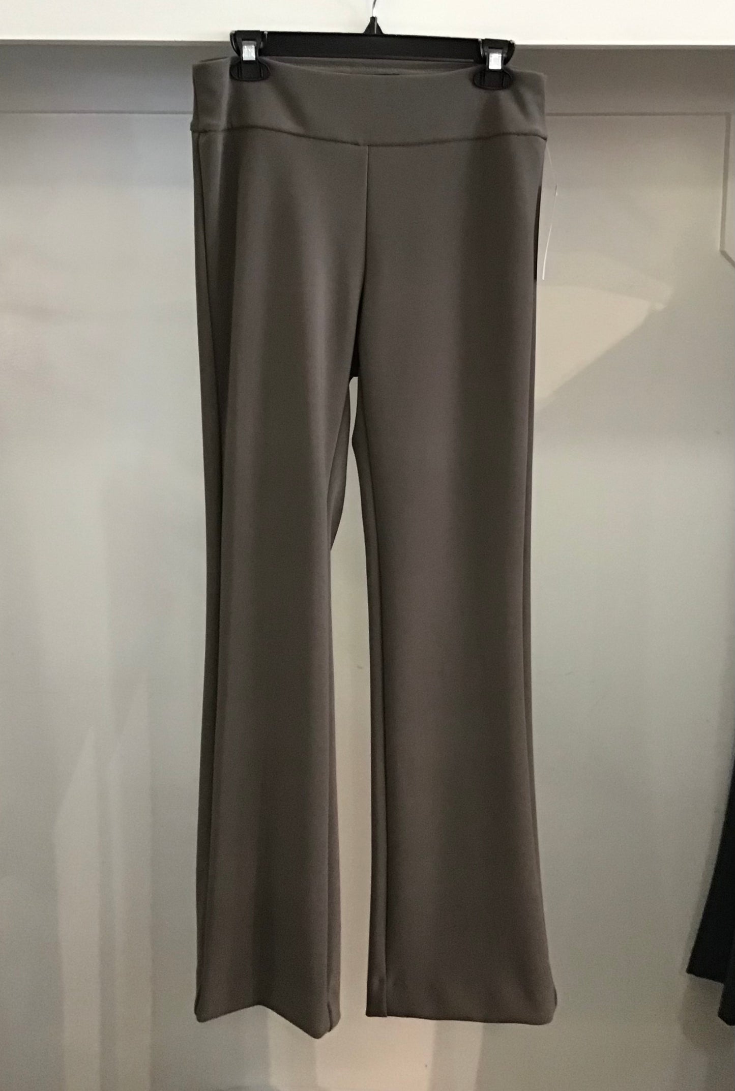 Microfiber Long Flare Pant P-25 in Taupe by Krazy Larry