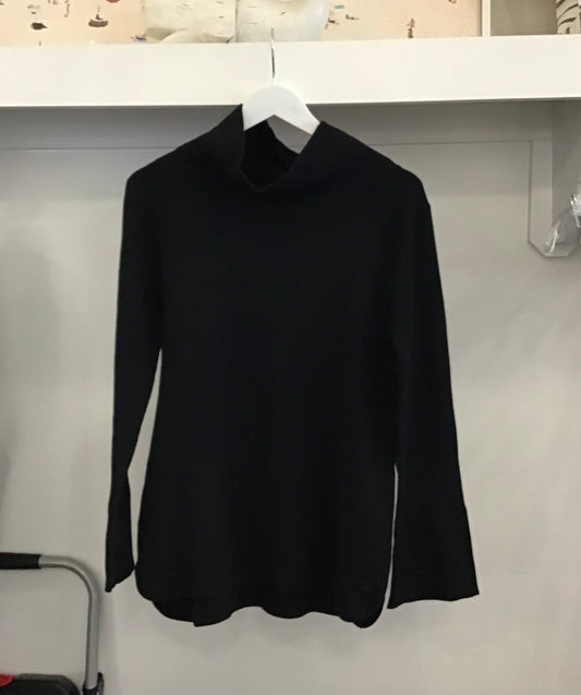 Turtleneck Tunic Sweater In Black by Burgess