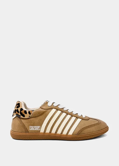 Stevie Velvet Sneaker in Taupe by ShuShop
