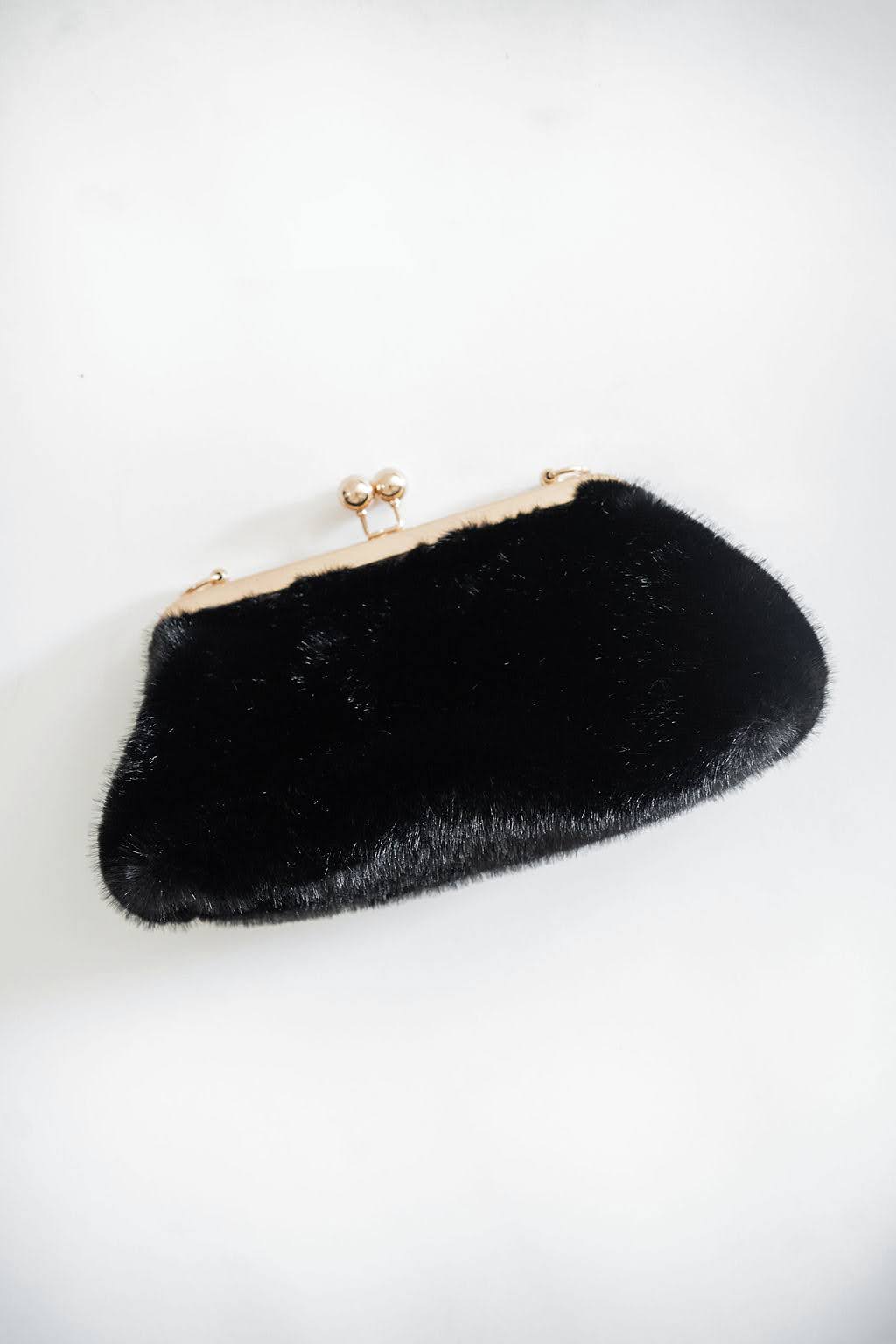 Sarah Fur Bag in Black Faux Mink by Lisi Lerch