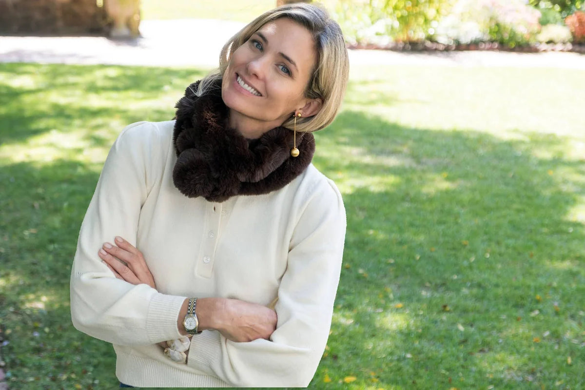 Faux Fur Snood Scarf in Brown Faux Mink by Lisi Lerch