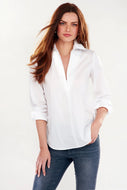 Endora Long Sleeve 1/2 Zip Shirt in White by Finley