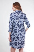 Load image into Gallery viewer, Chatham Dress Navy Ground Buckle Print by Dizzy Lizzie

