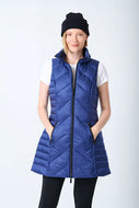 Metallic Chevron Quilted Vest in Blueberry by My Anorak