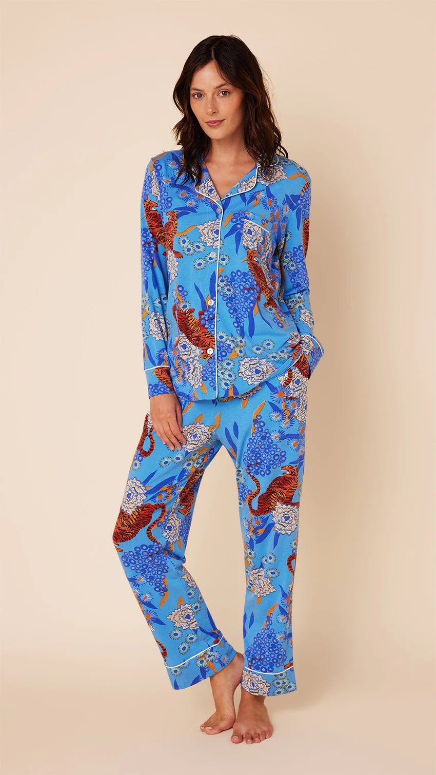 Tigress Pima Knit Long Sleeved Pajama by The Cat’s Pajamas