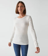 Juliet Thermal Crew Neck in Chalk by Michael Stars