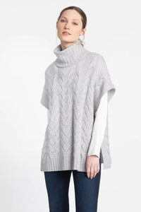 Luxe Cable Cowl Popover in Grey by Kinross Cashmere