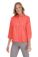 Kelly Stretch No Iron Shirt in Tangerine by Foxcroft