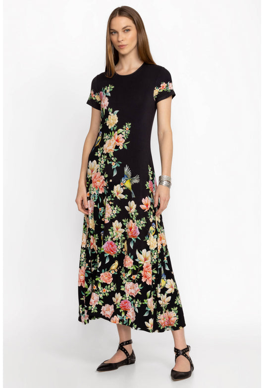 The Janie Favorite Cap Sleeve Dress in Birdie by Johnny Was