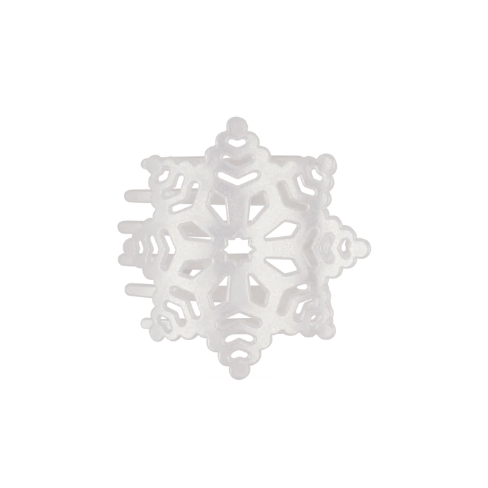 Glitter Flat Snowflake Hairclip in White by Teleties