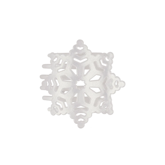 Glitter Flat Snowflake Hairclip in White by Teleties