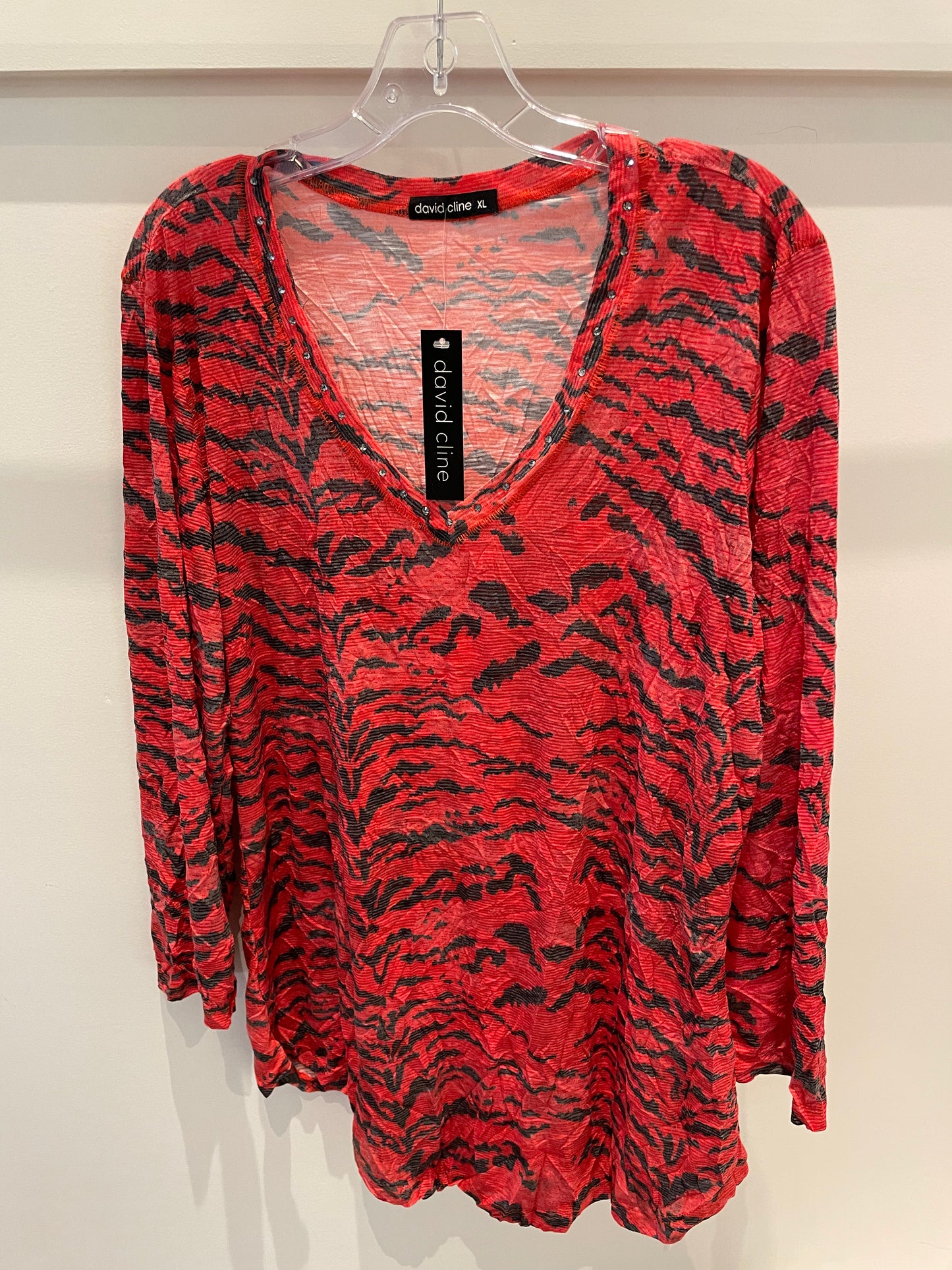 V neck crushed 3/4 Sleeve in  Fire by David Cline