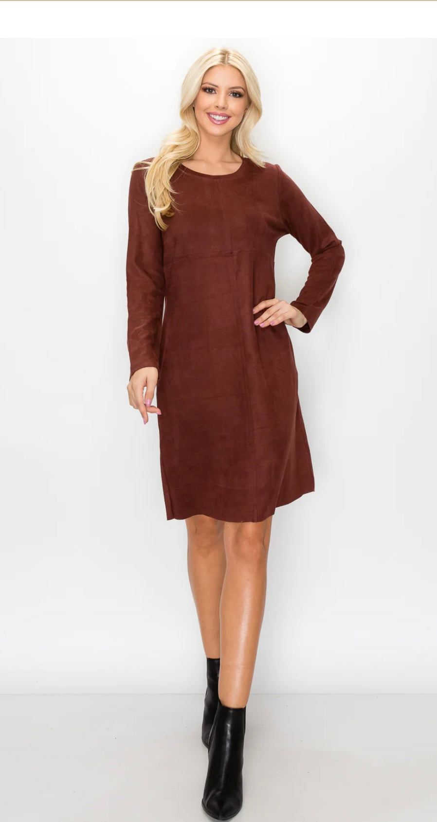 Aurora Long Sleeved Dress in Mahogany by Joh