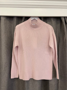 Mock Turtle Neck Cashmere Sweater in Pastel Pink by Poshabilities
