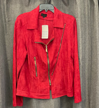 Load image into Gallery viewer, Zipper Trim Moto Jacket in Red by Weavz
