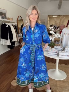 Remi Dress in Sapphire Florals by Maude Vivante