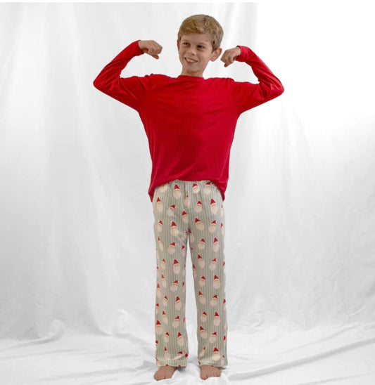 Youth Jolly Santa Sleep Pants in Misty Blue by Royal Standard