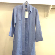 Women Shirt Dress in Sky Blue Denim by iLinen