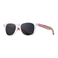Indio Frost Clear Rainbow Wood Polarized Sunglasses by Blue Planet