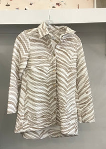 Quilted Jacket in Beige Zebra by I Linen
