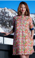 Chatham Dress in Bright Pink Paisley by Dizzy Lizzie