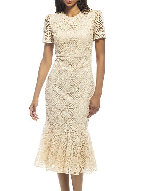 Thompson Lace Dress in Cream by Shoshanna