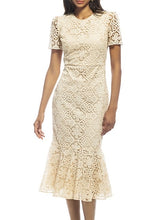 Load image into Gallery viewer, Thompson Lace Dress in Cream by Shoshanna
