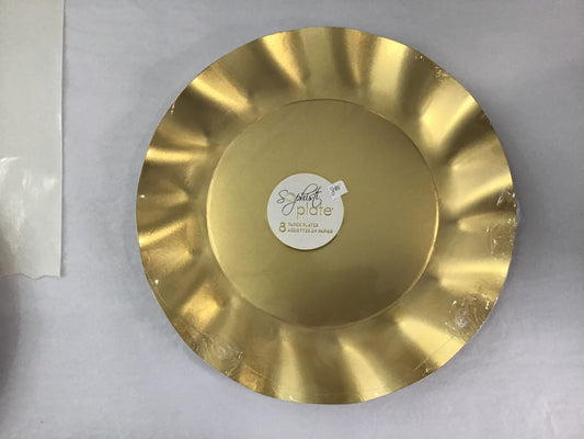 Wavy Dinner Plate in Satin Gold (8) by Sophistiplate