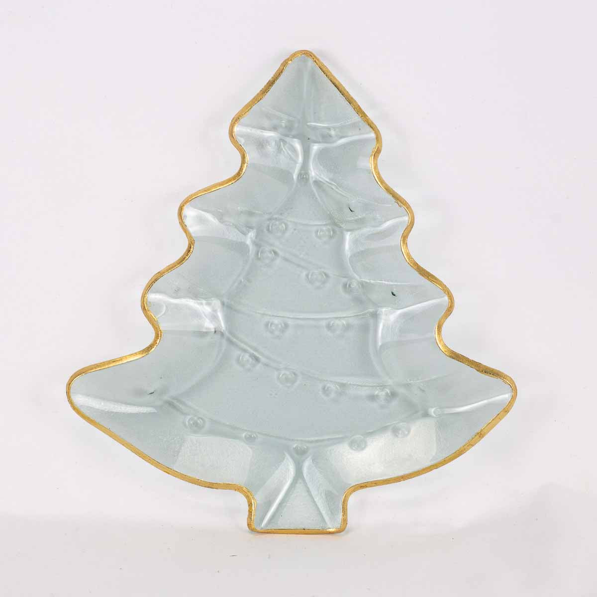 Royal Fir Glass Platter Clear/Gold