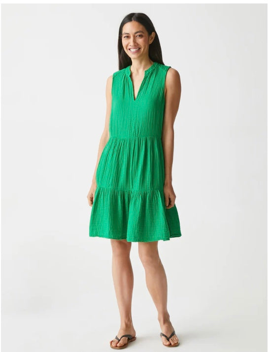 Daisy Gauze Dress in Fern by Michael Stars