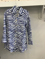 Quilted Jacket in Denim Zebra by I Linen