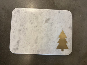 Christmas Tree Serving Board White/Gold 12x9 by Royal Standard