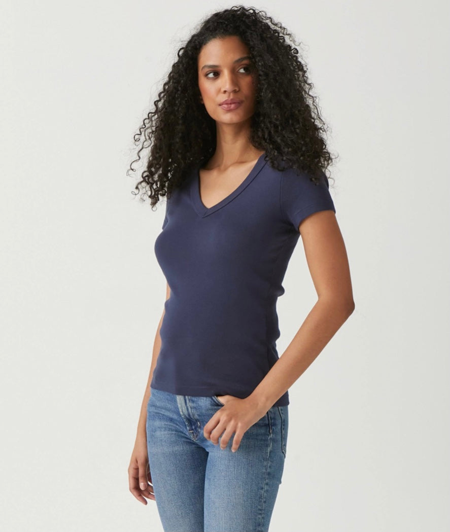 Nikki V Neck Tee in Admiral by Michael Stars