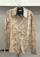 Cape Cod Shirt in Beige Leopard by Dizzy Lizzie