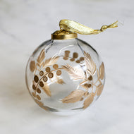Pierre Glass Ornament Clear/Gold by Royal Standard