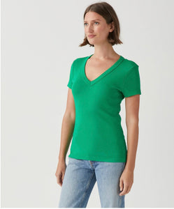 Nikki V Neck Tee in Fern by Michael Stars