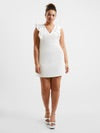 Whisper Ruffle V Neck Dress in Summer White by French Connection