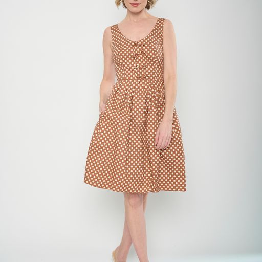 Fabi Dress in Tan Bombshell by Flora Bea