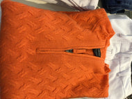 Half Zip Pullover in Tangerine Cashmere by Pure Amici