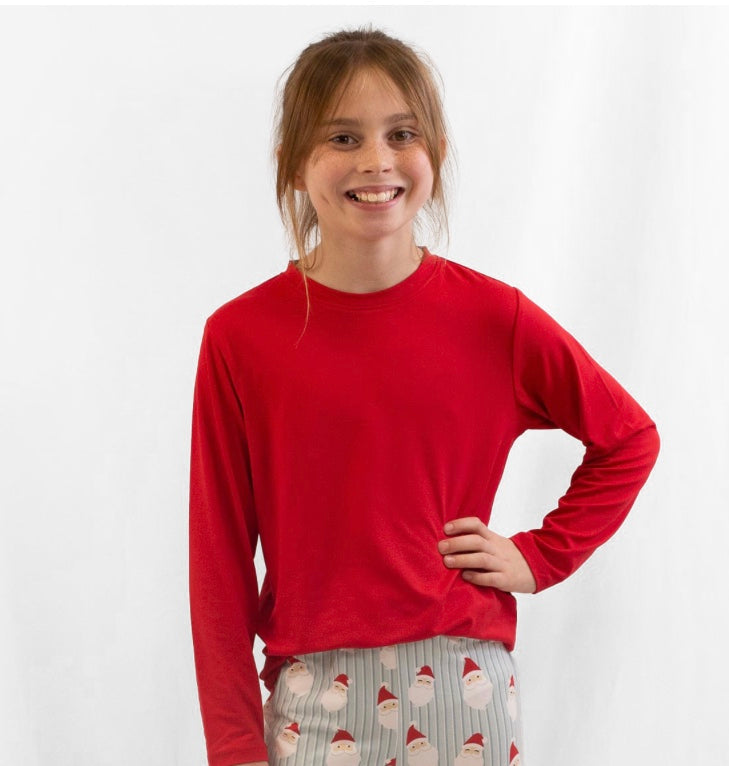 Youth Crew Neck Long Sleeve T Shirt in Red by Royal Standard