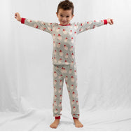 Kid’s Jolly Santa Long Sleeve Pajamas in Misty Blue by The Royal Standard