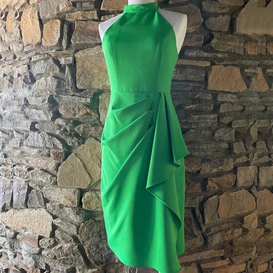 Sleeveless Halter Dress in Emerald Green by Posh Couture