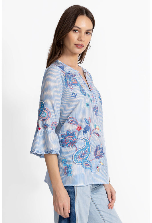 Ruffle Sleeve Blouse Neily by Johnny Was