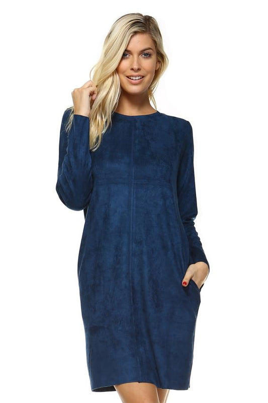 Aurora Long Sleeved Tunic Dress in Ulramarine by Joh