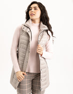 Quilted Long Vest in Biscotti by Renuar