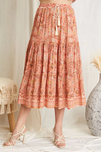 Zahra Skirt Peach Floral by Scandal