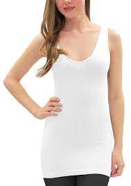 Reversible V Neck/Scoop Neck Tank White by Elietian