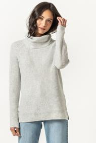 Ribbed Turtleneck Sweater in Frost by Lilla P